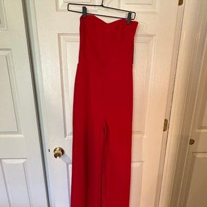 Lulus New With Tags beautiful red strapless jumpsuit, size M